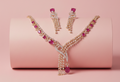 Dark Pink AD Necklace set #J1