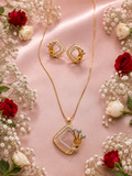 White & Gold AD Chain set #J110