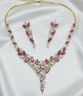 Dark Pink AD Necklace set #J13