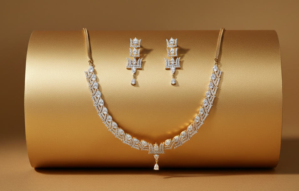 White AD Necklace set #J17