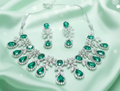Emerald Green AD Necklace set #J24