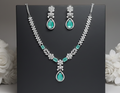 Soft Green AD Necklace set #J35