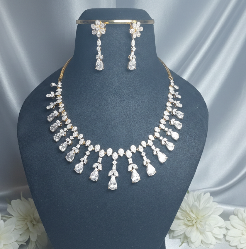 White AD Necklace set #J39