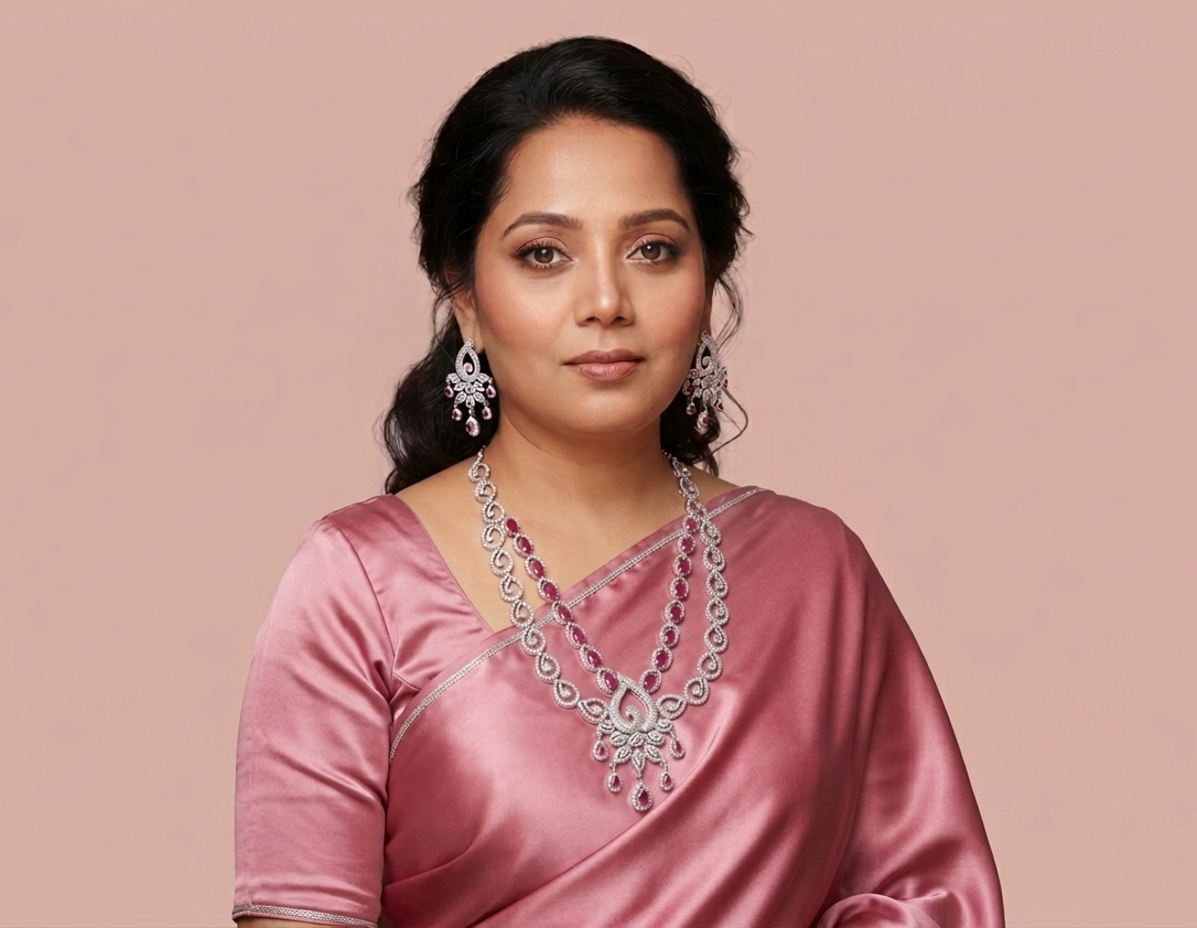 Deep Pink AD Necklace Set #J43