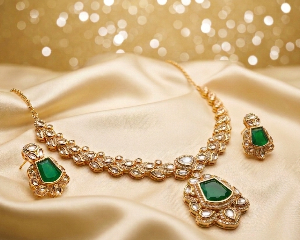 Forest Green Kundan Set #J44