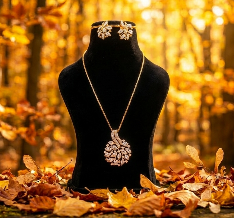 White Stoned AD Long Chain #J56