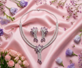 Purple AD Necklace Set #J57