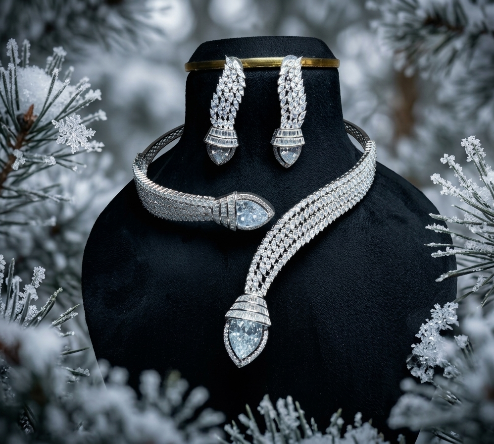 White AD Stone Neckpiece #J62